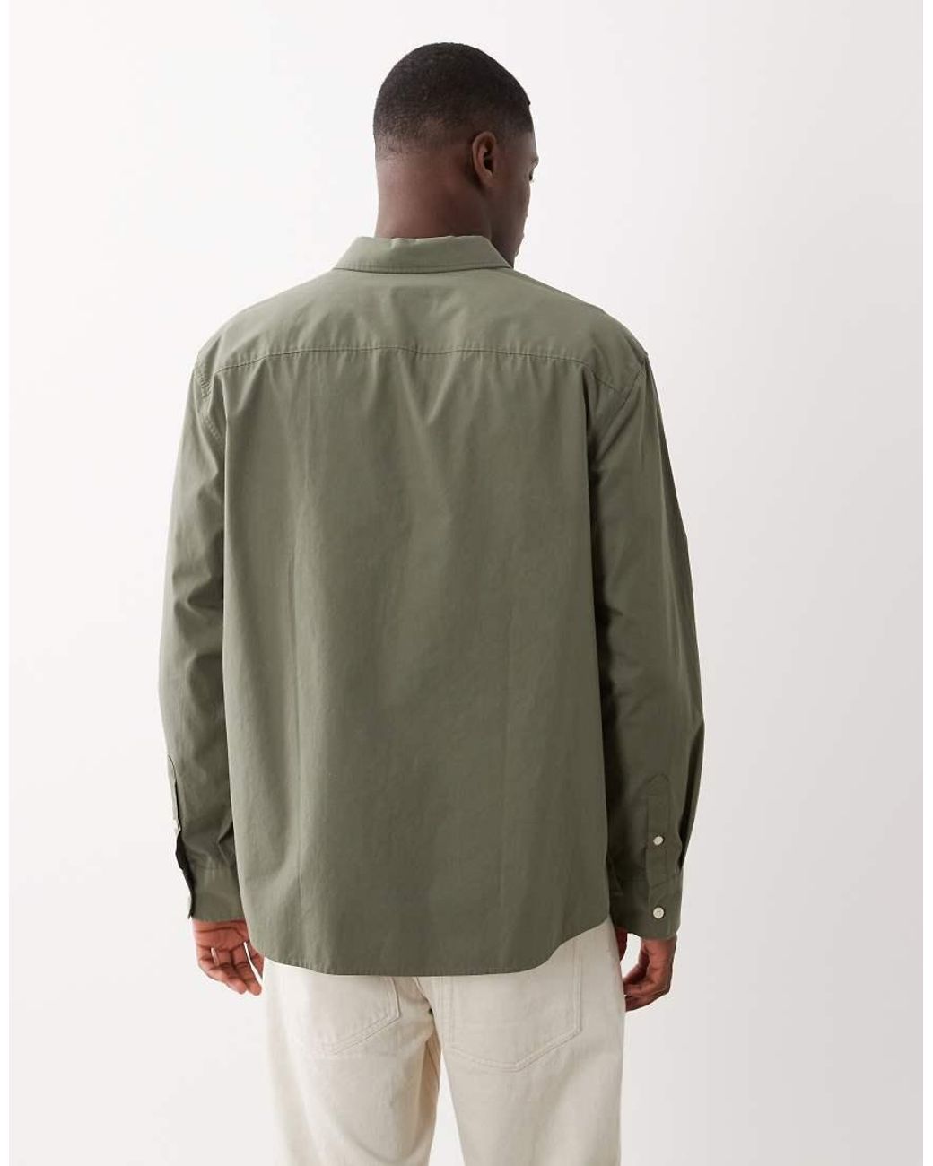 Calvin Klein Gray Relaxed Poplin Shirt for men