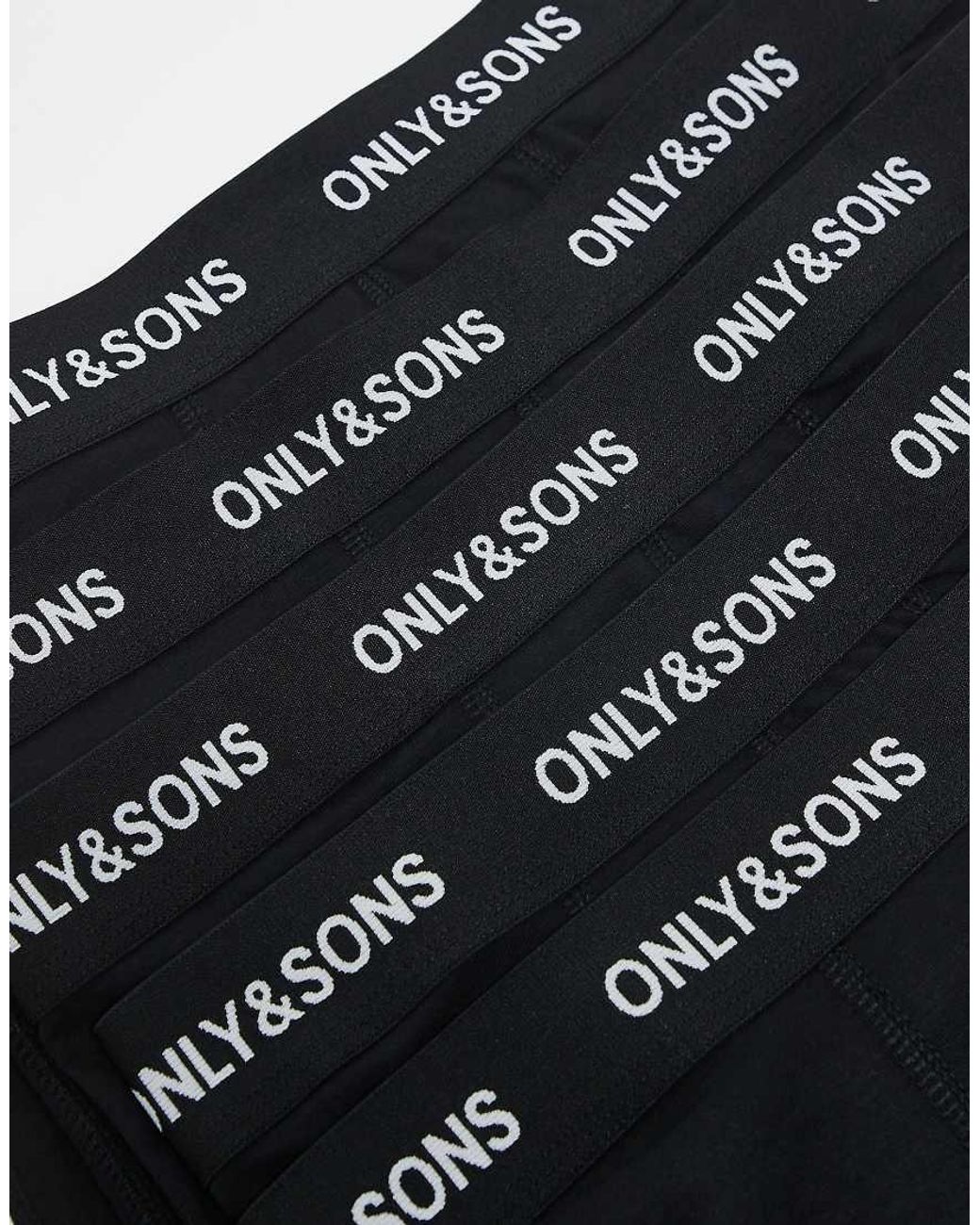 Pack De 5 Calzoncillos Liso De Only & Sons de hombre de color Black
