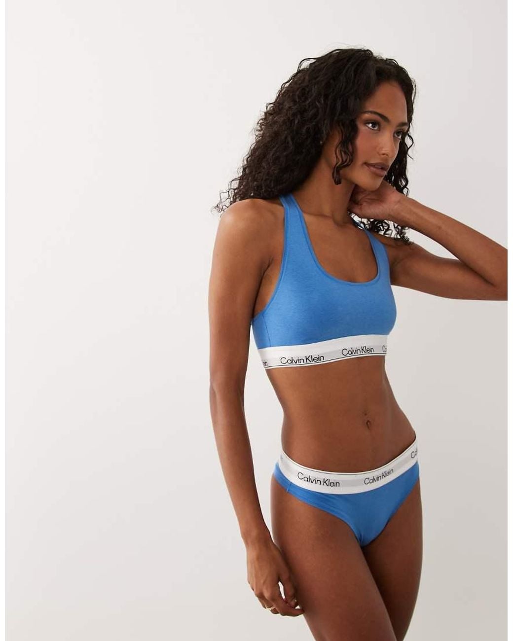 Calvin Klein Blue Icon Cotton Modal Thong