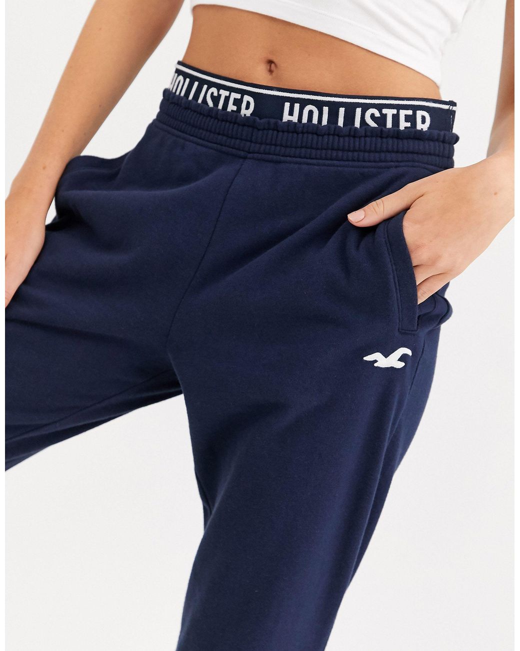 Hollister Embroidered Logo Sweatpants Navy for men (S): Buy Online
