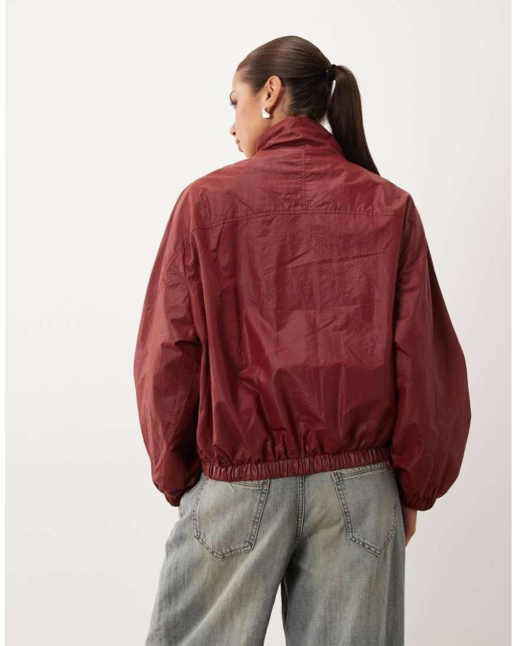 Lioness Red Ibiza Funnel Neck Contrast Zip Windbreaker Jacket