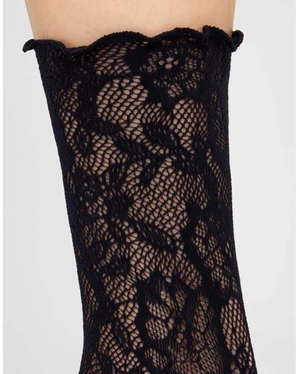 Calzedonia Black Floral Socks Without Elastic