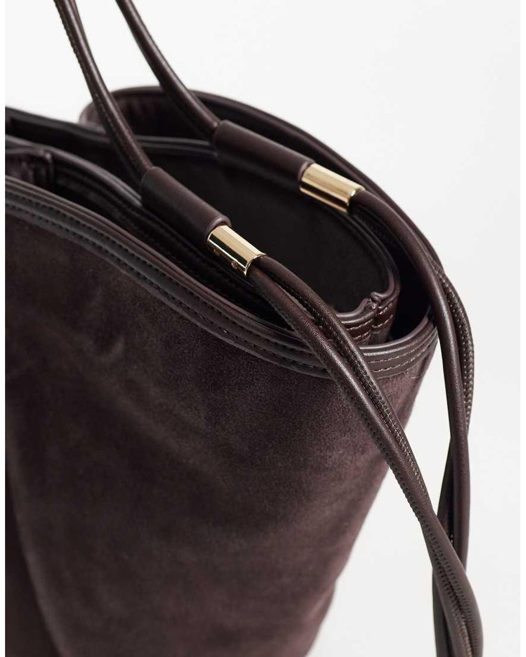 Dolce Vita Black Maro Suede Shoulder Tote Bag