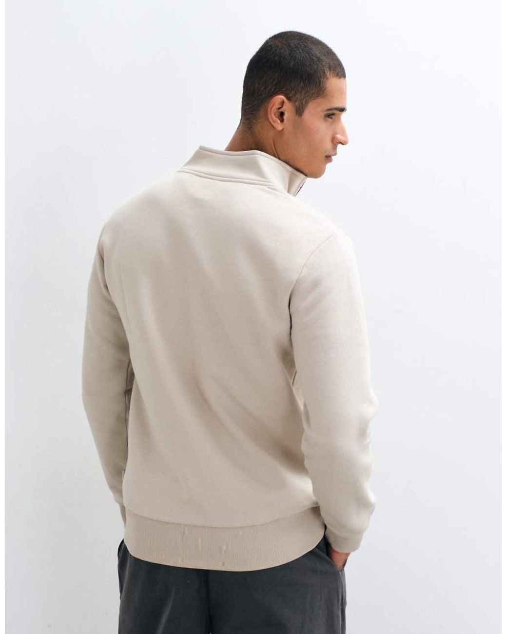Only & Sons Natural Half Zip Sweat for men
