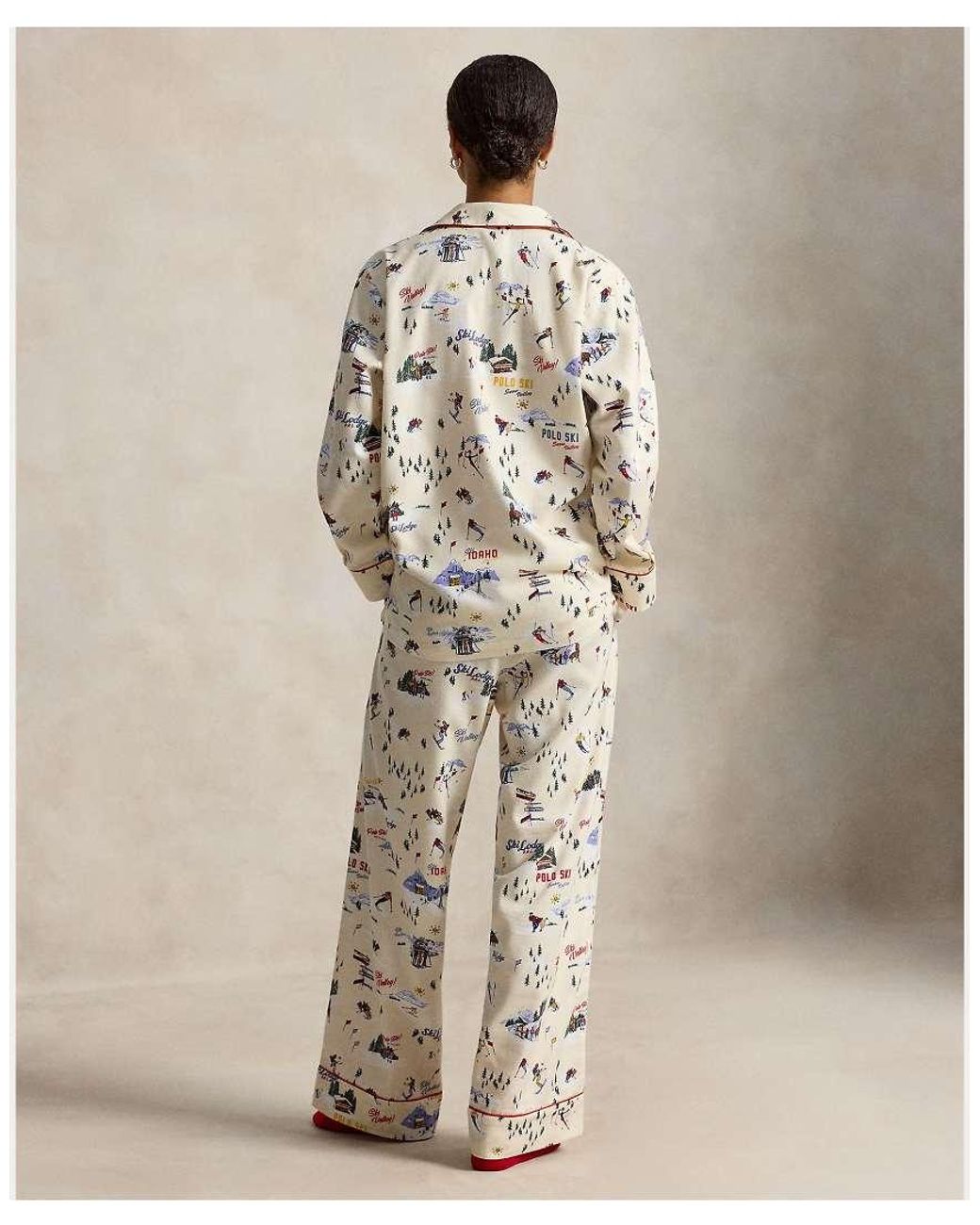Polo Ralph Lauren Natural Long-Sleeve Brushed Cotton Pyjama Set