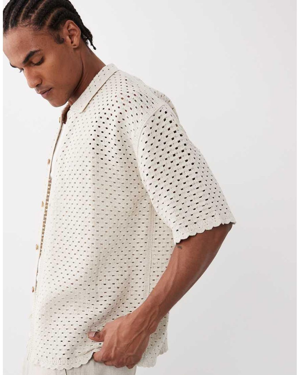 BLKVIS Natural Crochet Shirt for men