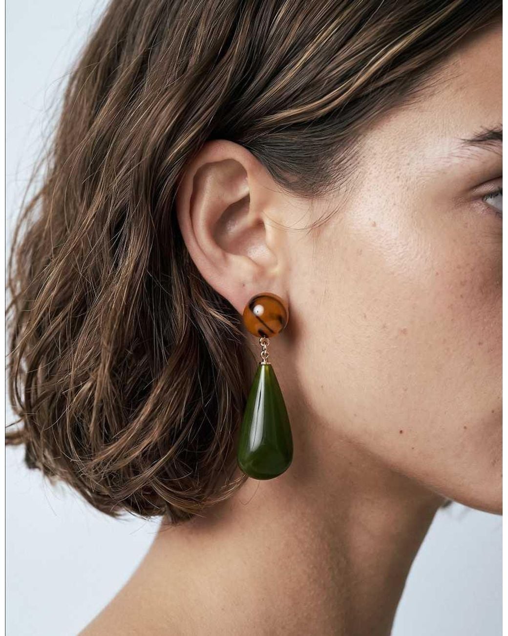 ASOS Green Sleek Pendant Earrings