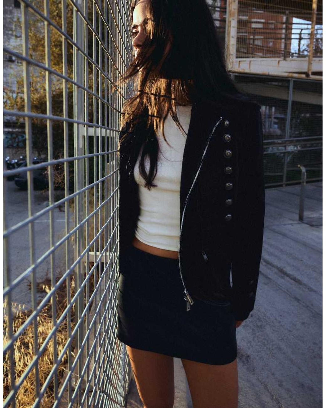 Bershka Black Leather-effect Mini Skirt
