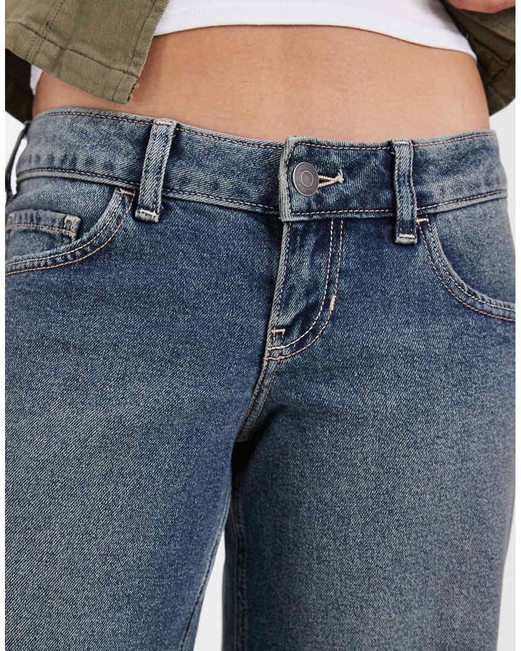 Hollister Blue Ultra Low Rise Wide Leg Jeans