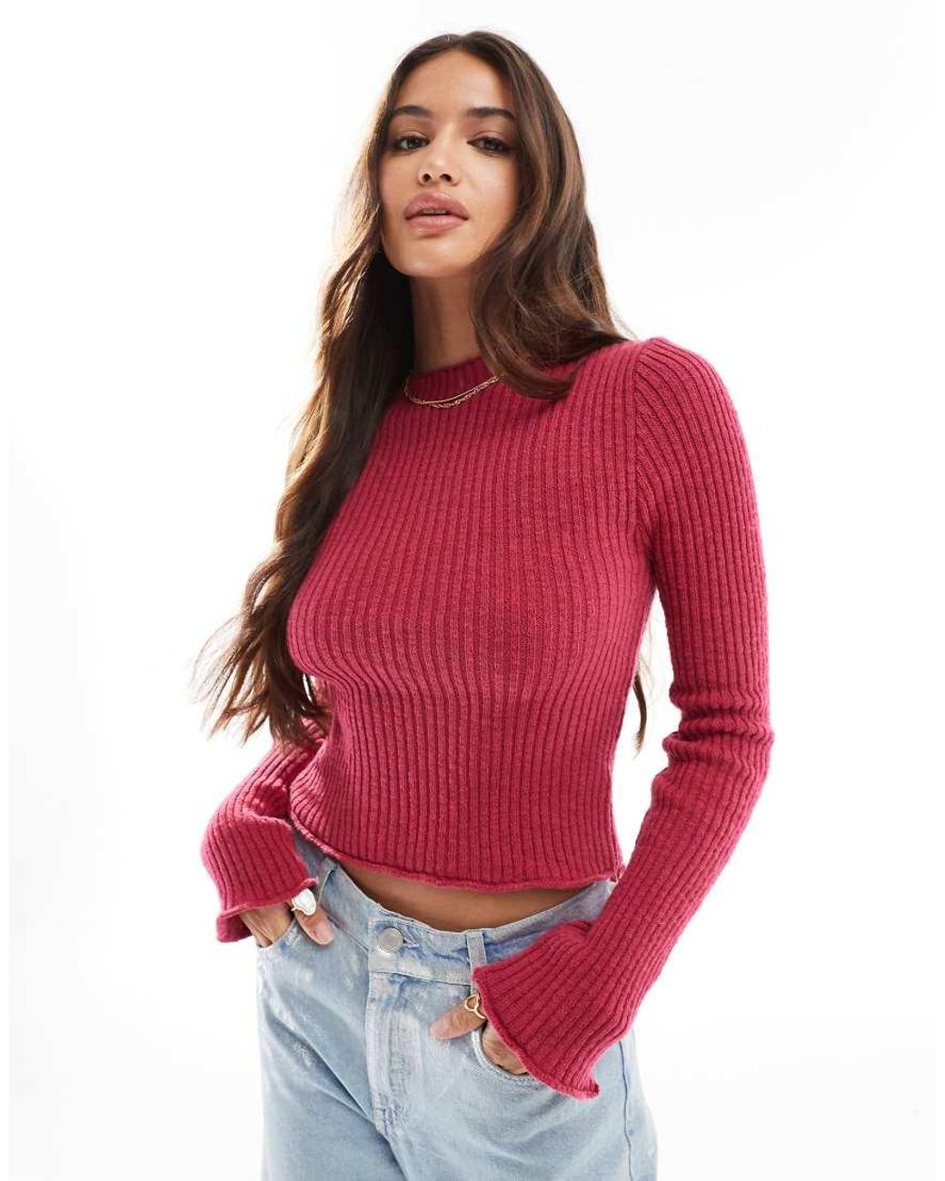 Cotton On Cotton On Baby Boat Neck Fitted Long Sleeve Knit Jumper in Red Lyst UK