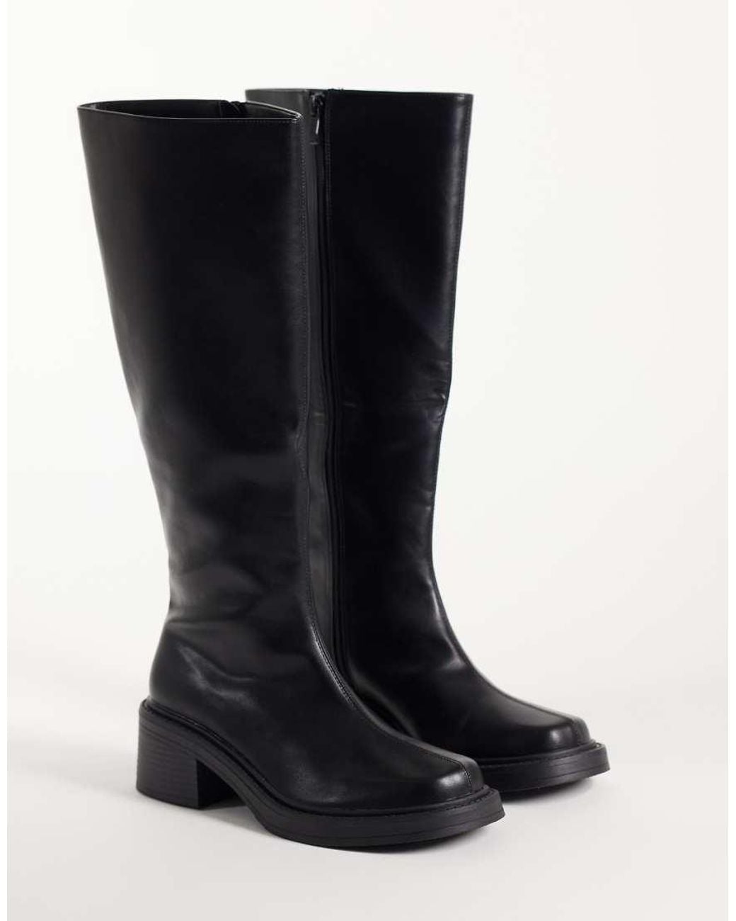 Raid Wide Fit Black Coretta Square Toe Knee Boots