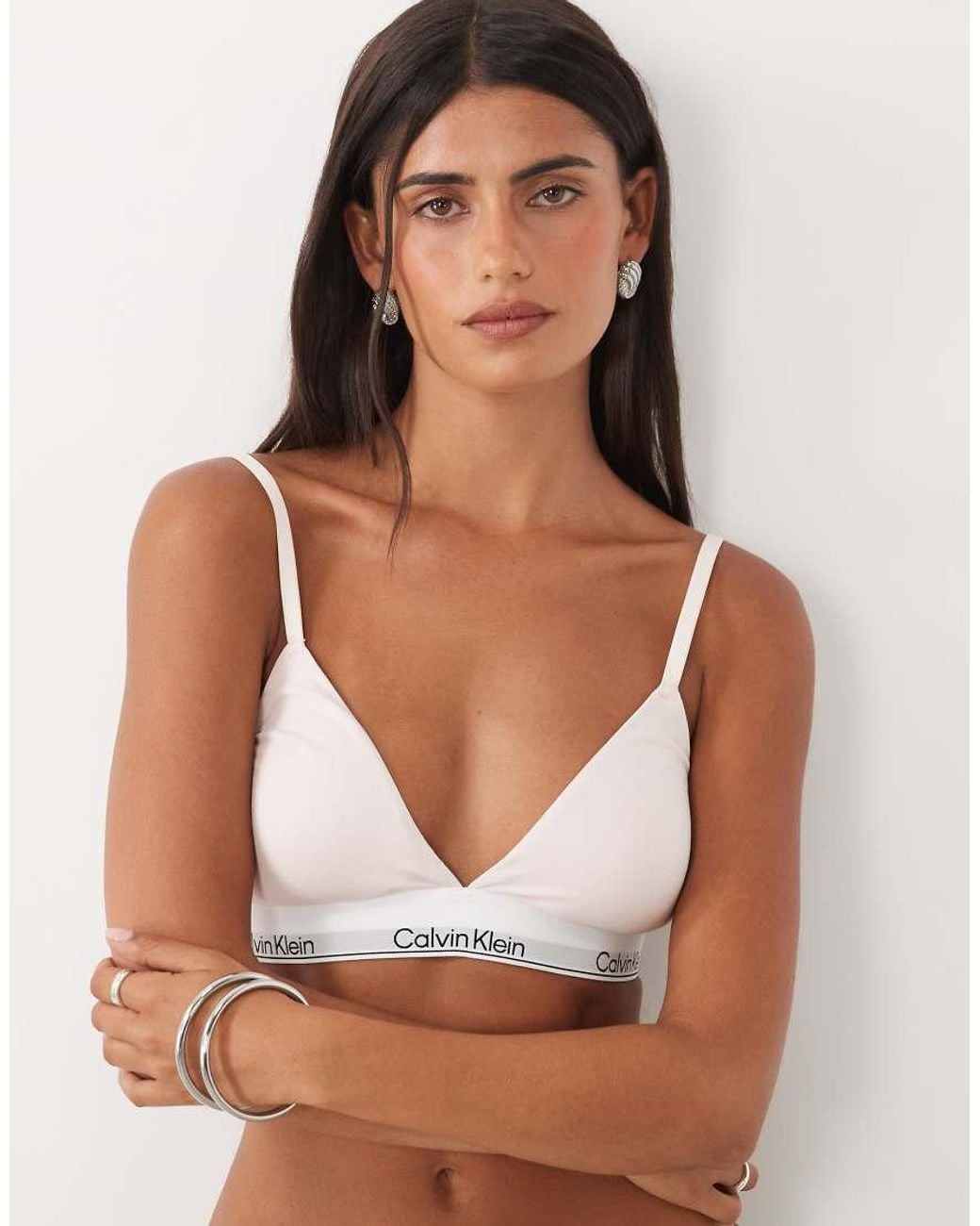 Calvin Klein Brown Icon Cotton Modal Lightly Lined Triangle Bra 2pk