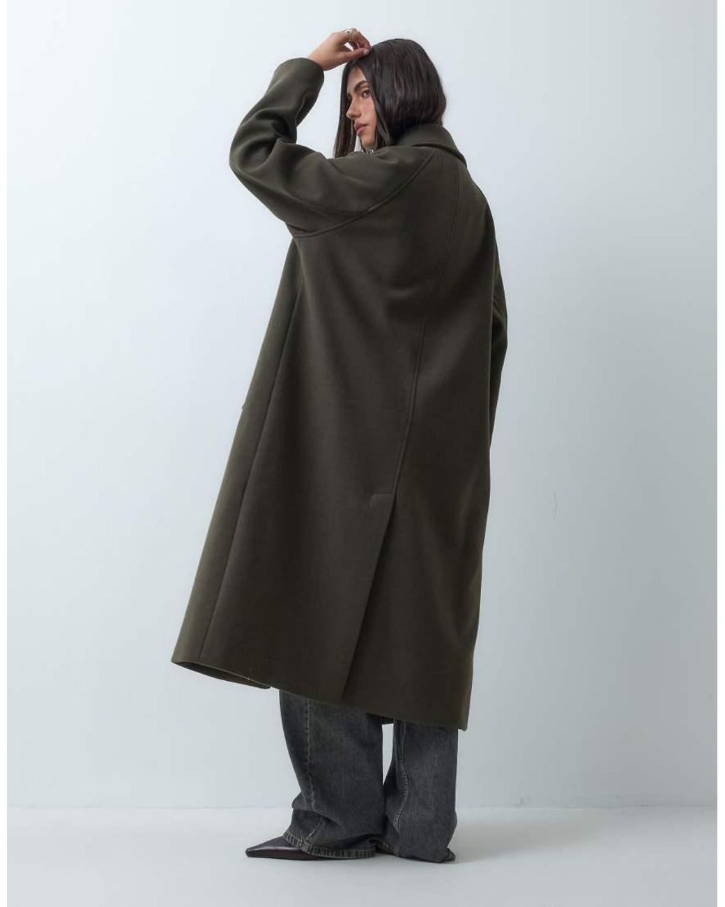 ASOS Blue Longline Double Breasted Coat