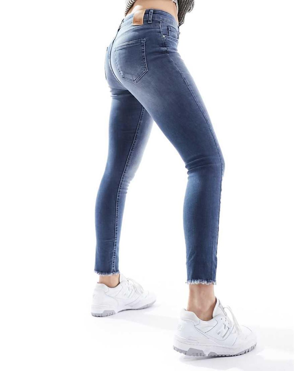 ONLY Blue Ankle Length Skinny Jeans