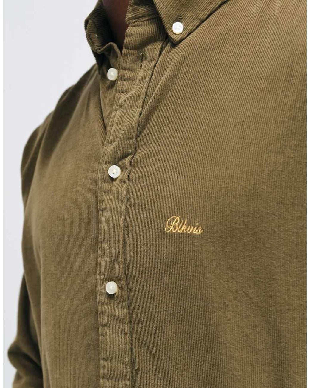 BLKVIS Green Button Down Corduroy Long Sleeve Shirt Co-ord for men
