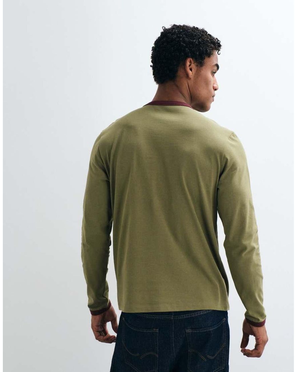 ASOS Green Regular Fit T-shirt With Contrast Ringer for men