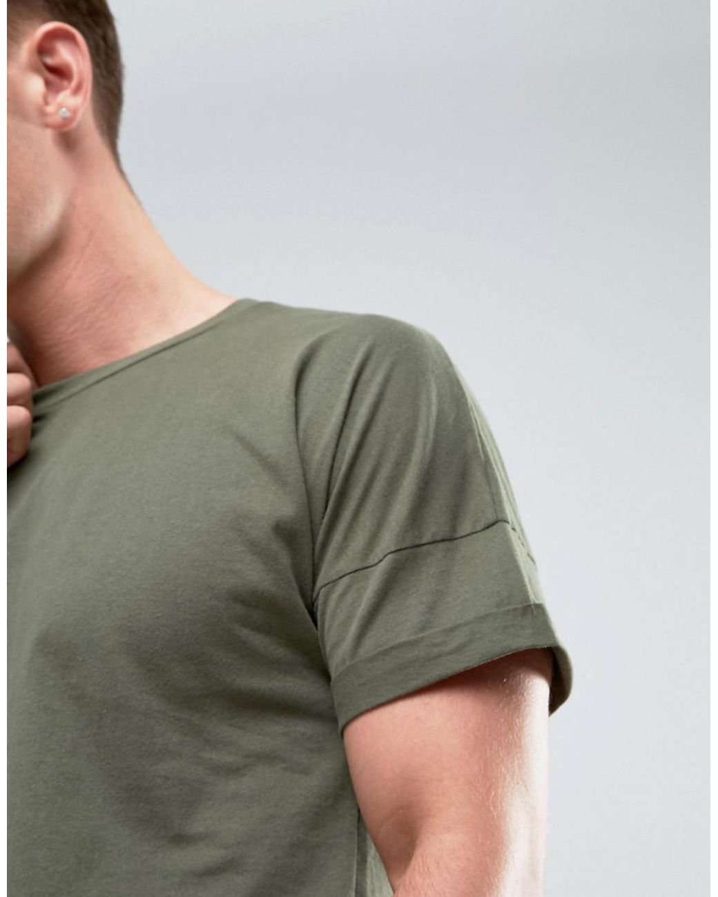 pull and bear longline t shirt