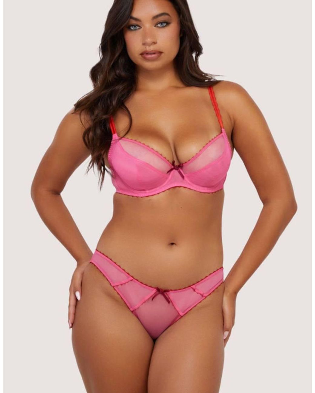 Playful Promises Red Grace Supportive Plunge Net Bra