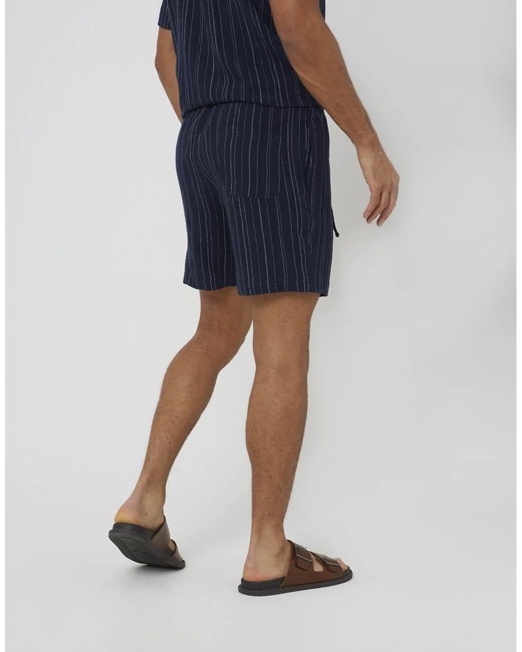Brave Soul Blue Stripe Shorts for men