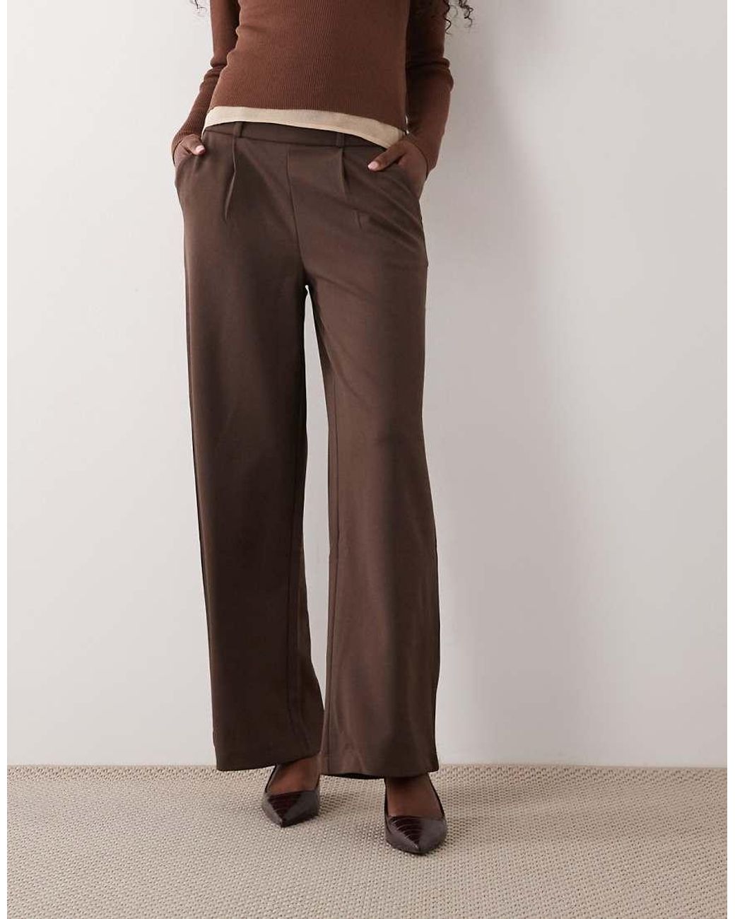 Jdy White Button Detail Wide Leg Trouser