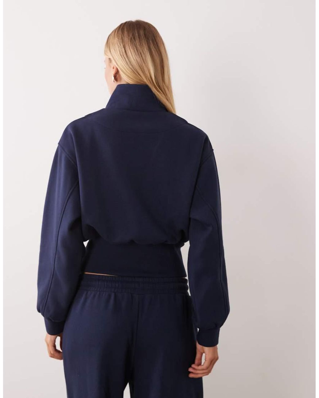 ASOS Blue Zip Front Funnel Neck Top Co-Ord