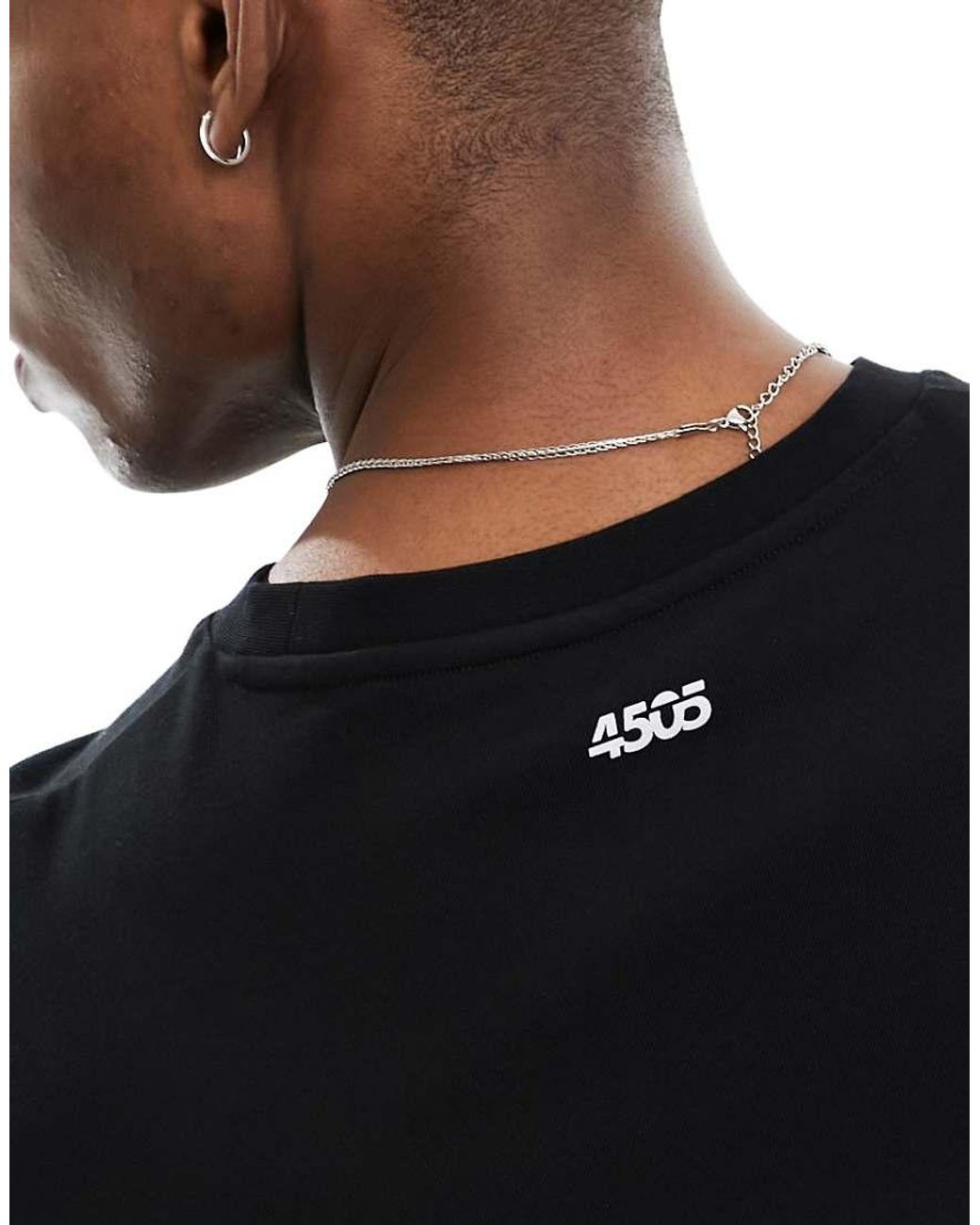 4505 Black Icon Oversized Cotton Training Long Sleeve T-Shirt With Quick Dry for men