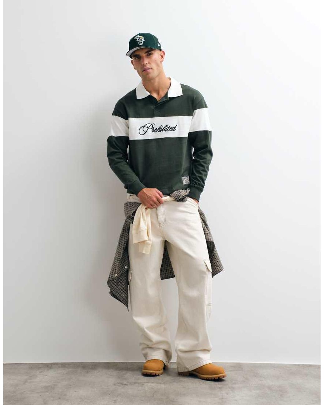 Prohibited Green Long Sleeve Polo Shirt for men