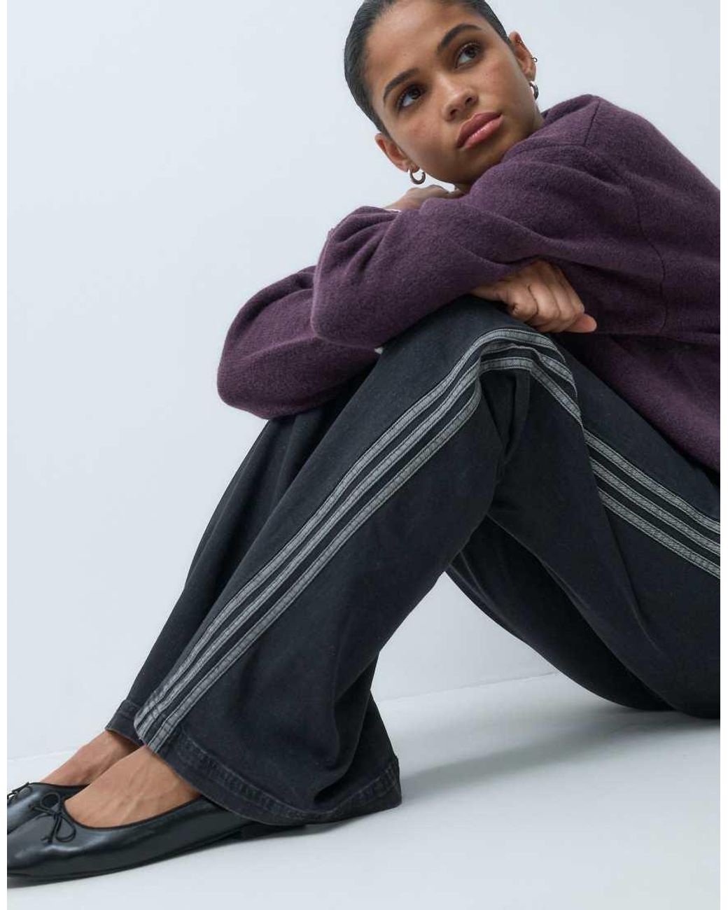 Adidas Originals Blue Sst Low Rise Flared Leg Denim Pant