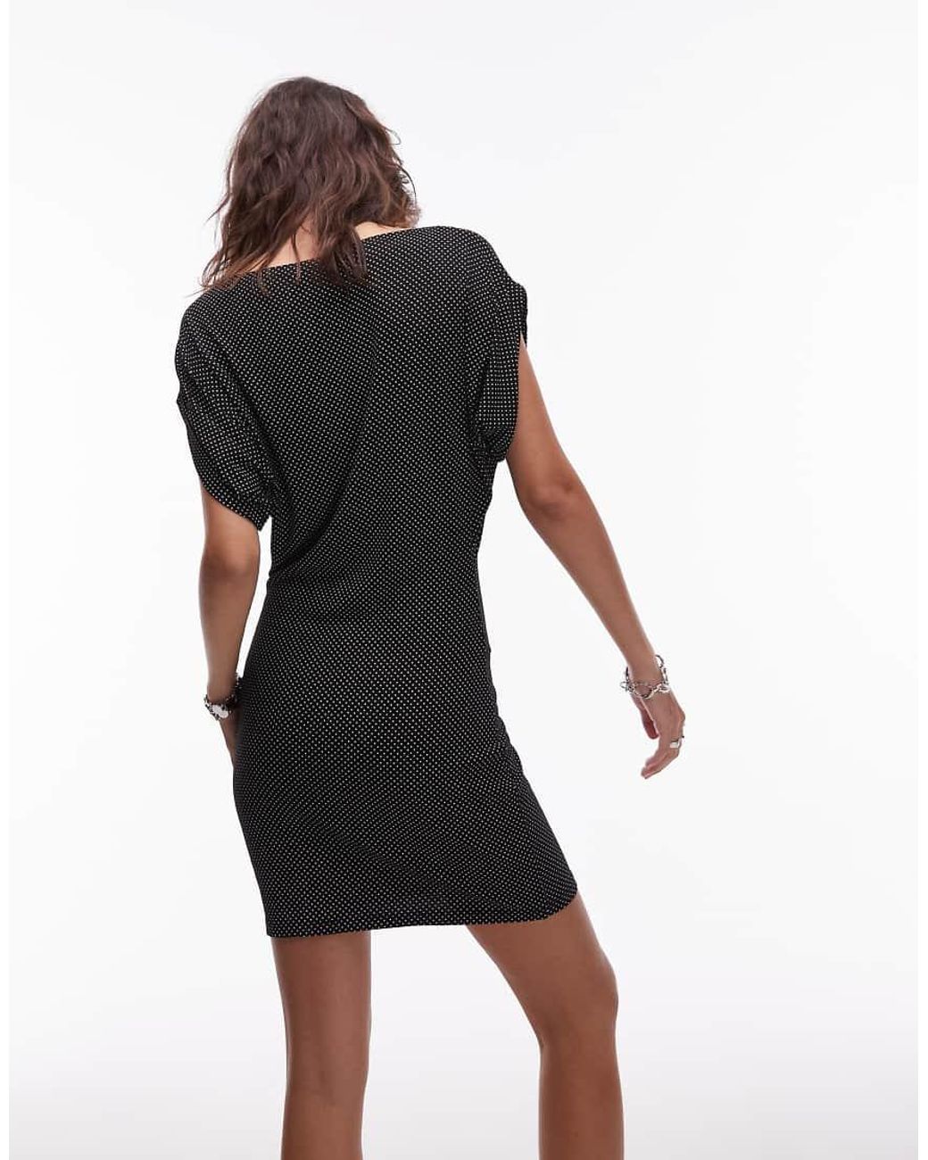ASOS Black Spot Batwing Mini Dress
