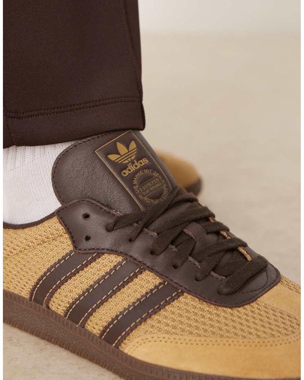 adidas Originals Samba Og Sneakers With Crochet Detailing in Brown