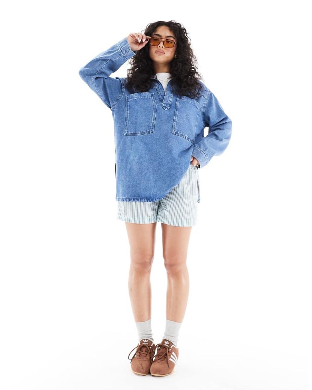 ASOS Blue Denim Rugby Top