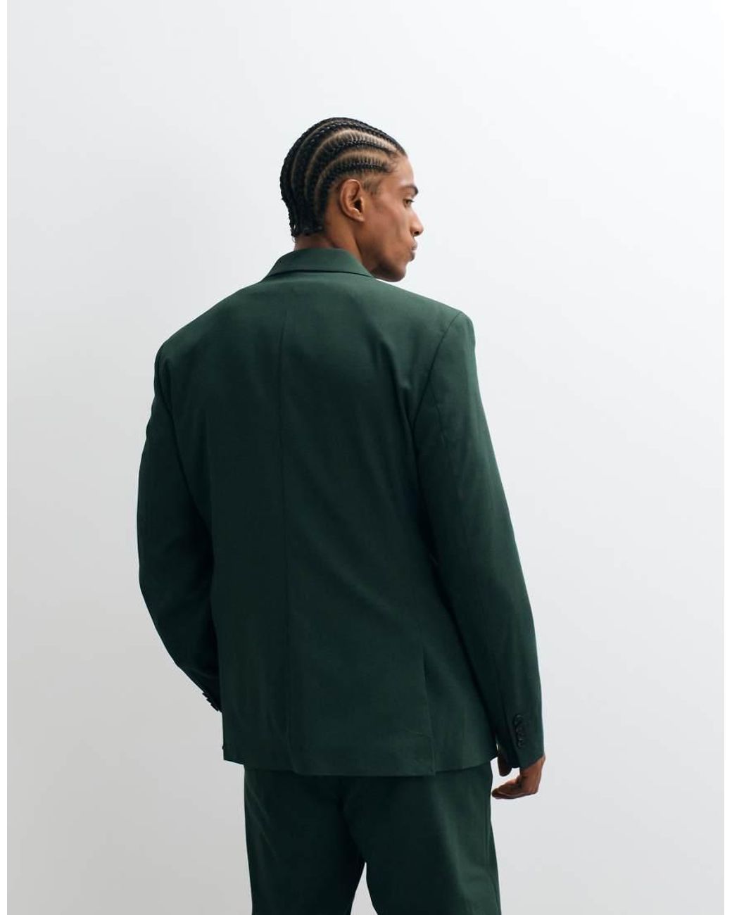 ASOS Green Slim Double Breasted Suit Jacket for men