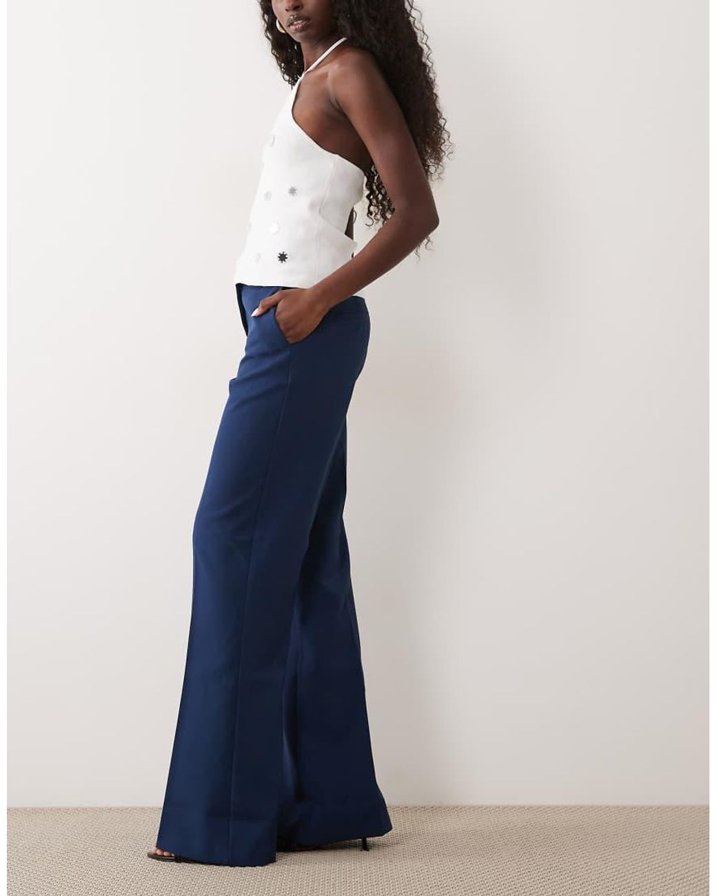 ASOS Blue Tailored Snatch Flare Pants