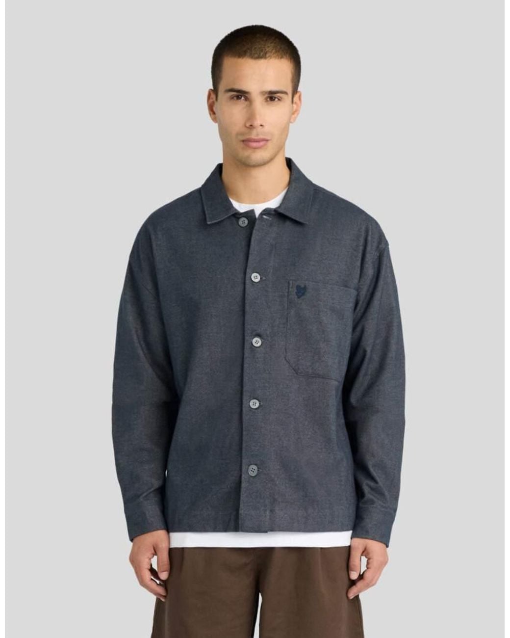 Lyle & Scott Blue Ls Woven Shirts Brushed Cotton Overshirt for men
