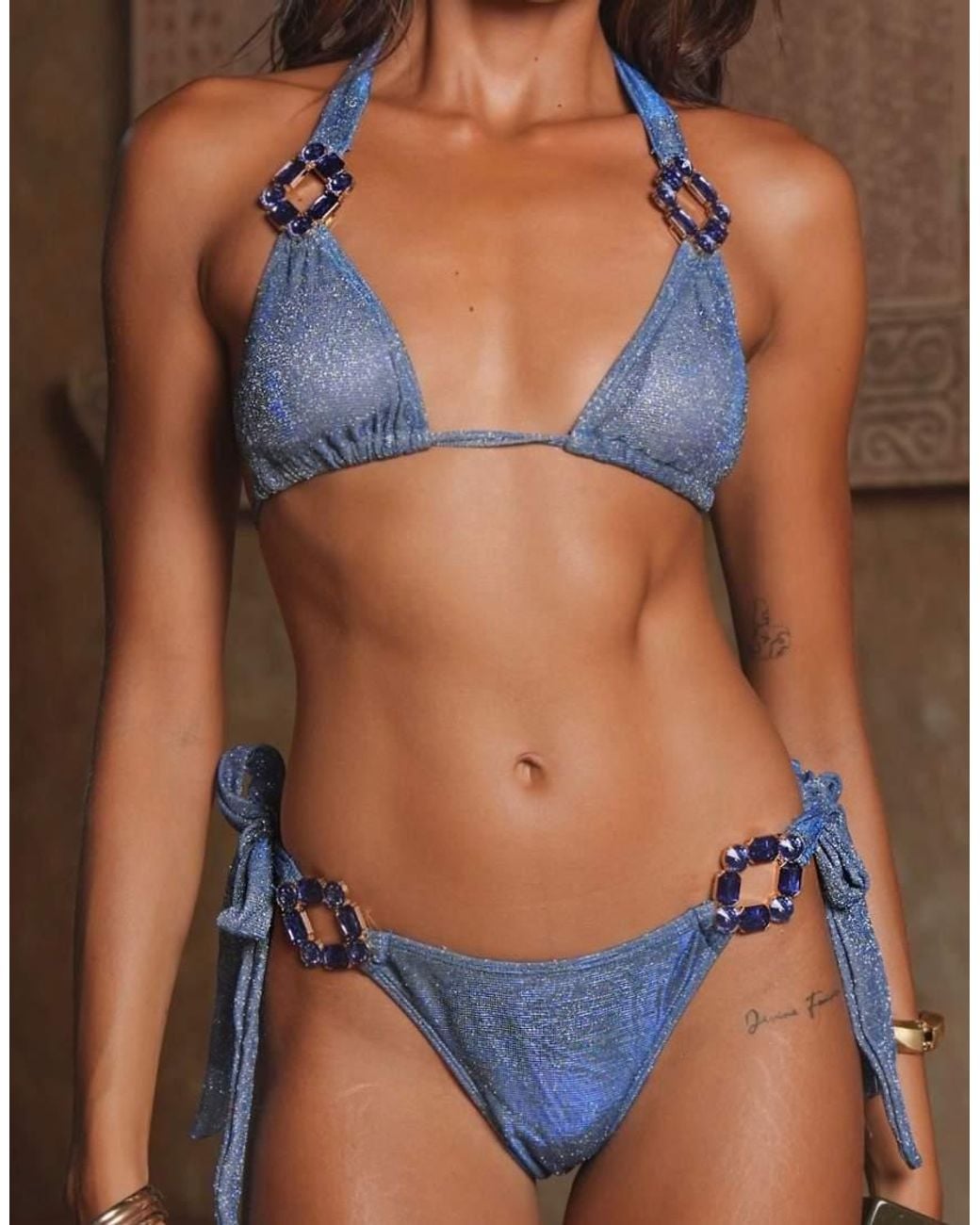 Moda Minx Brown Sanaa Triangle Bikini Top