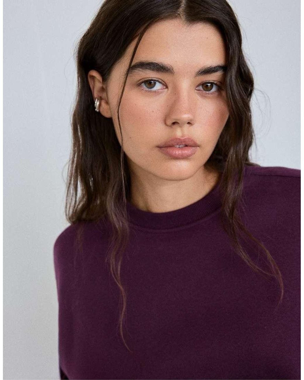 Stradivarius Blue Basic Sweatshirt