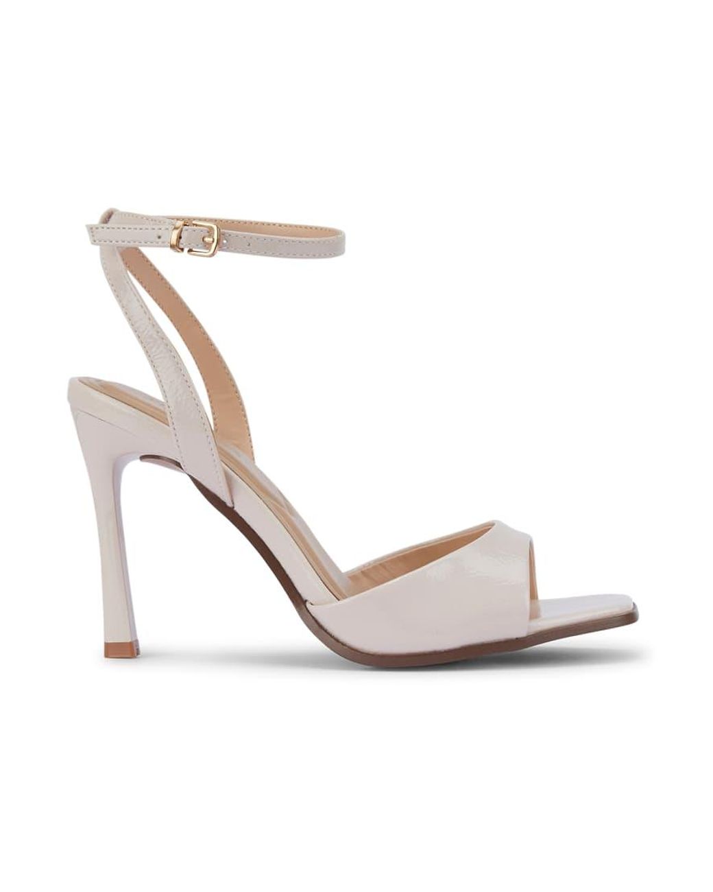 SEQWL Metallic Strappy Dress Sandals With Stiletto Heels And Ankle Strap