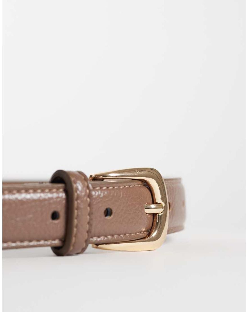 Mango Brown Faux Leather Classic Belt