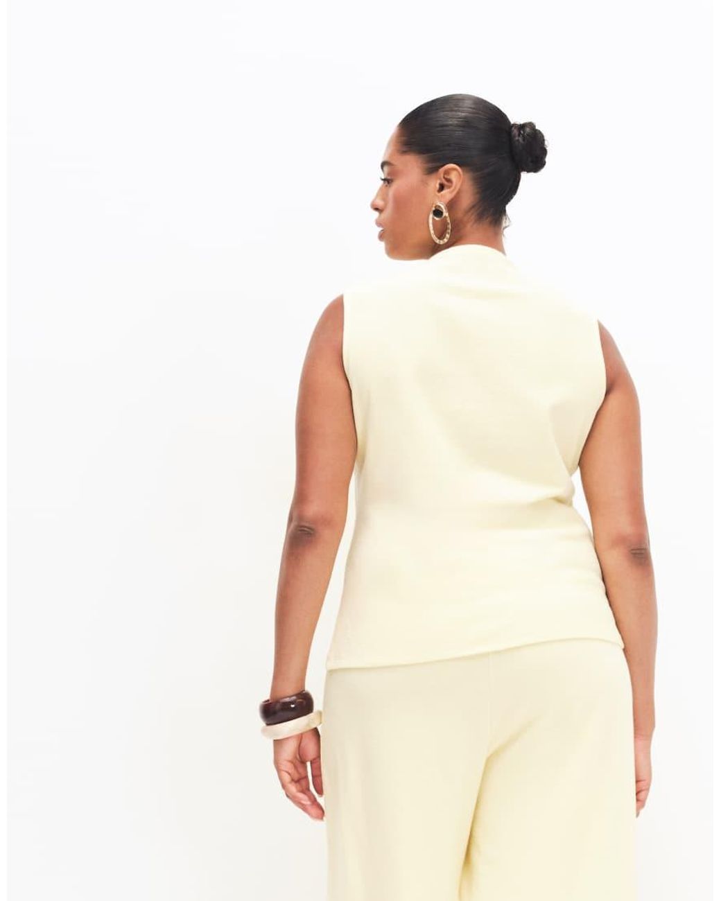 ASOS Natural Asos Design Curve Textured Crew Neck Waistcoat Co-ord