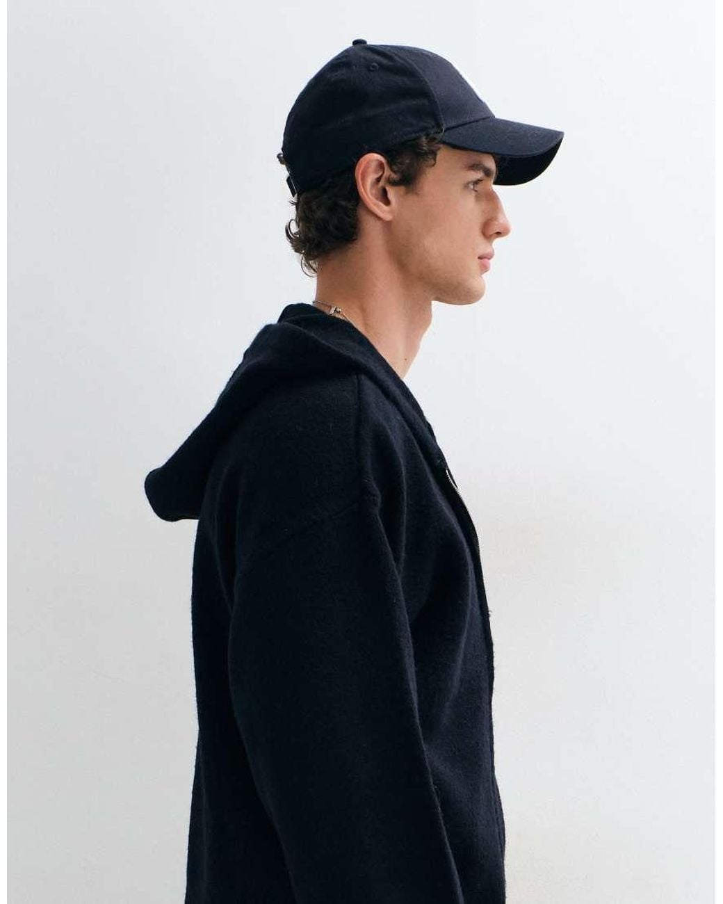 Jack & Jones Black Knit Zip Up Hoodie for men