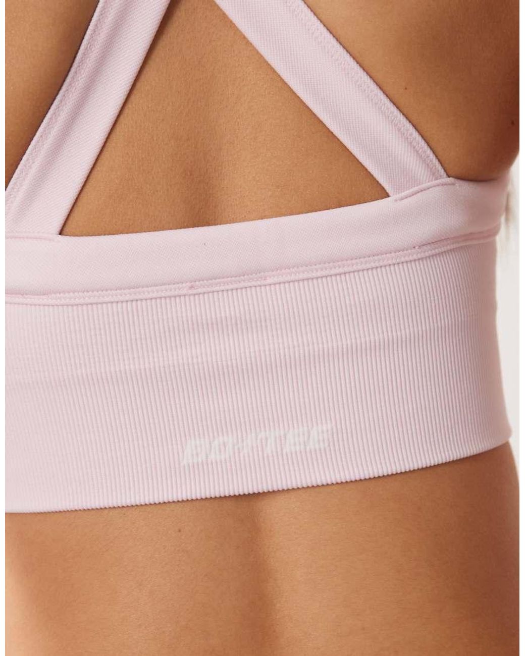 BO+TEE Pink Bo+tee Super Sculpt Seamless Cross Back Detail Sports Bra