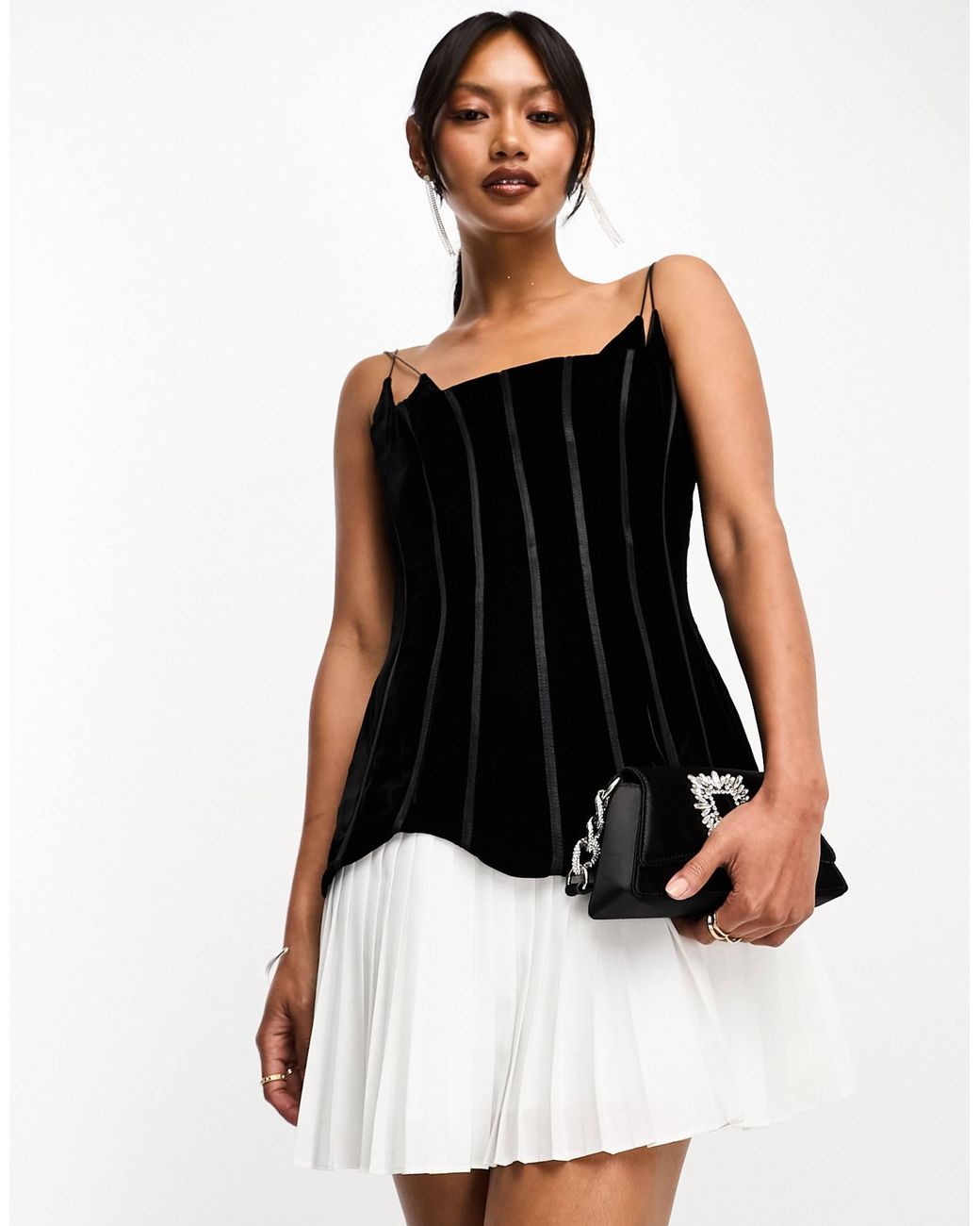Black velvet skirt asos discount