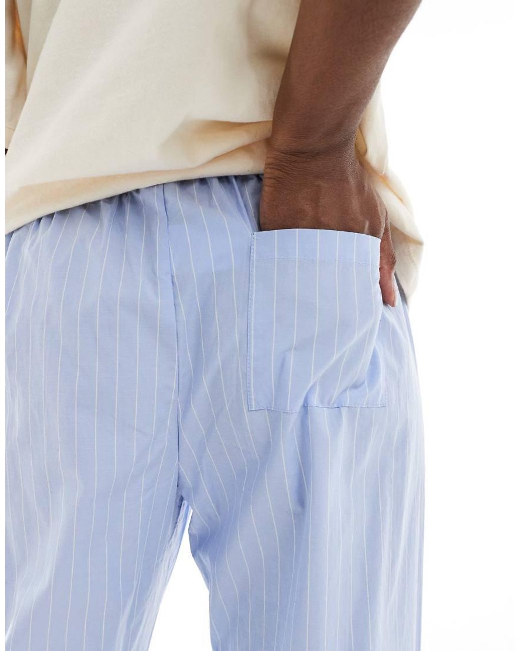 Cotton On Blue Striped Boyfriend Boxer Pyjama Trousers
