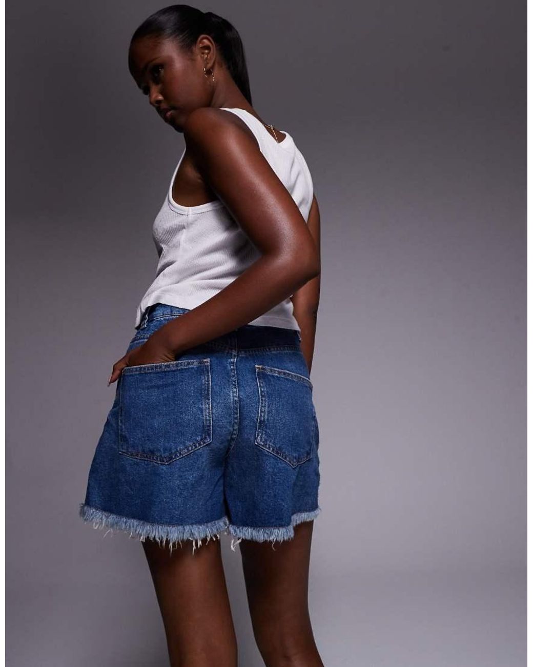 ASOS Blue Denim Longline A Line Short