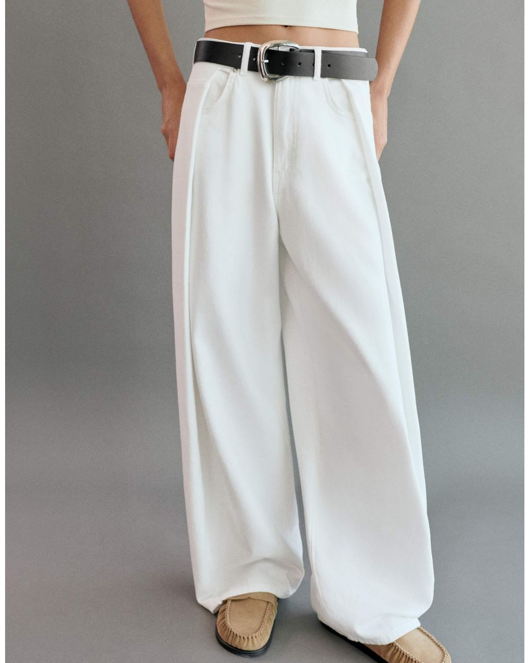 Ceinture à boucle métallique e Pull&Bear en coloris White