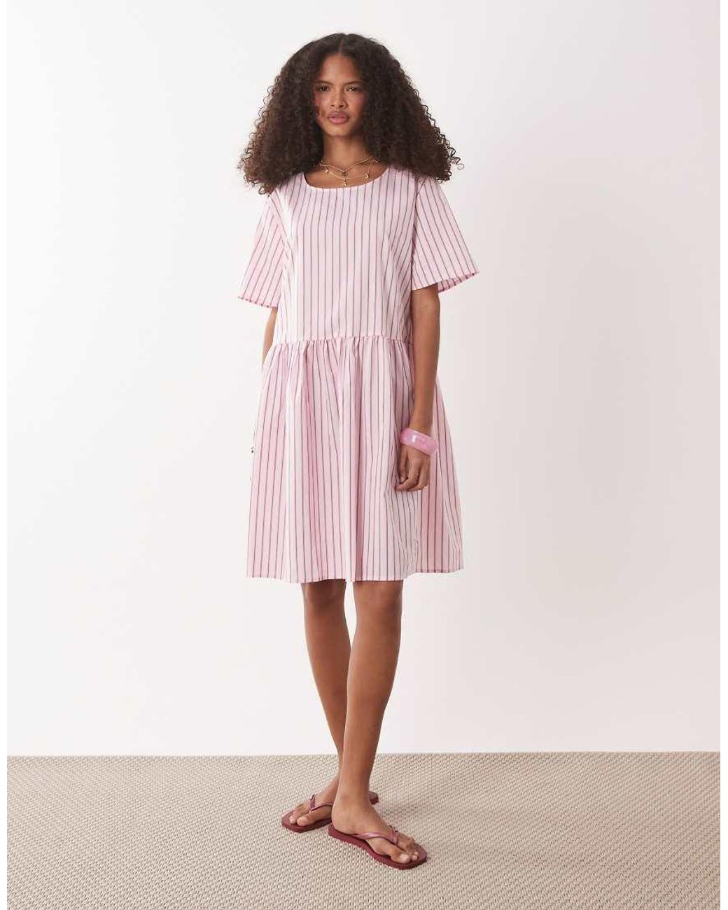 Jdy Pink Short Sleeve Mini Dress