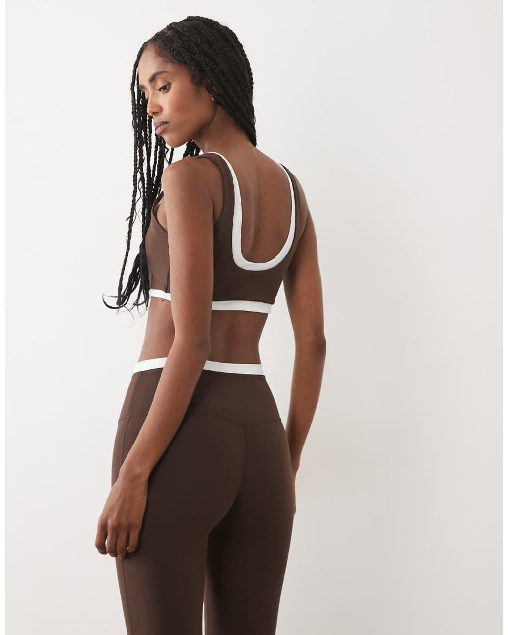 Abercrombie & Fitch Brown Ypb Studioflex Double Layer Sports Bra Co-ord