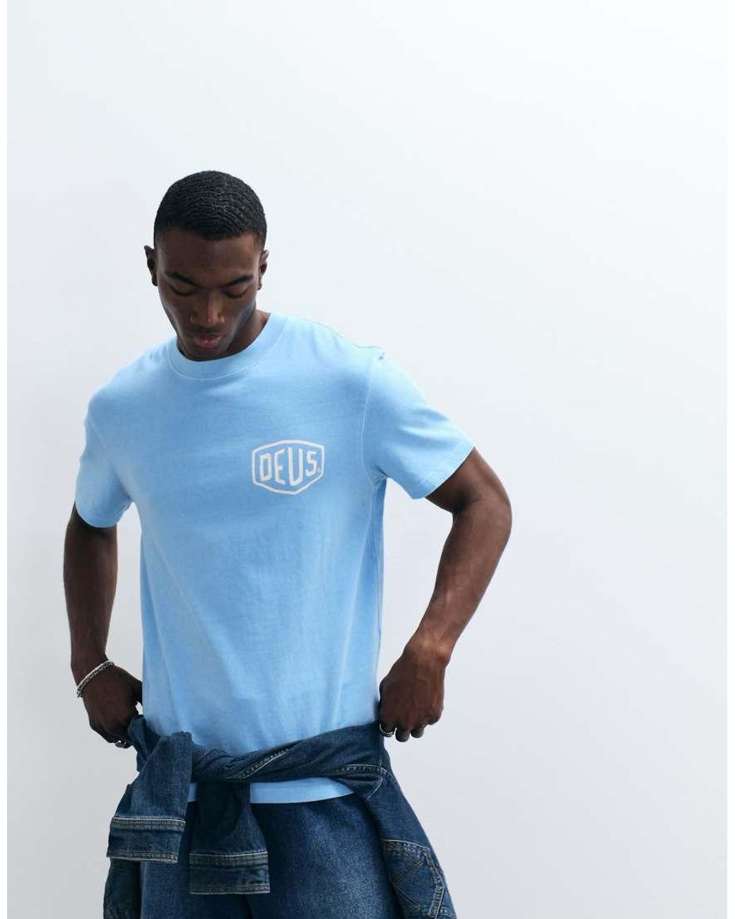 Deus Ex Machina Blue Shield Garment Dyed T-shirt for men
