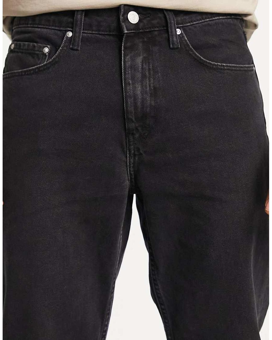 Vaqueros Negros Lavados De Corte Recto De ASOS de hombre de color Black