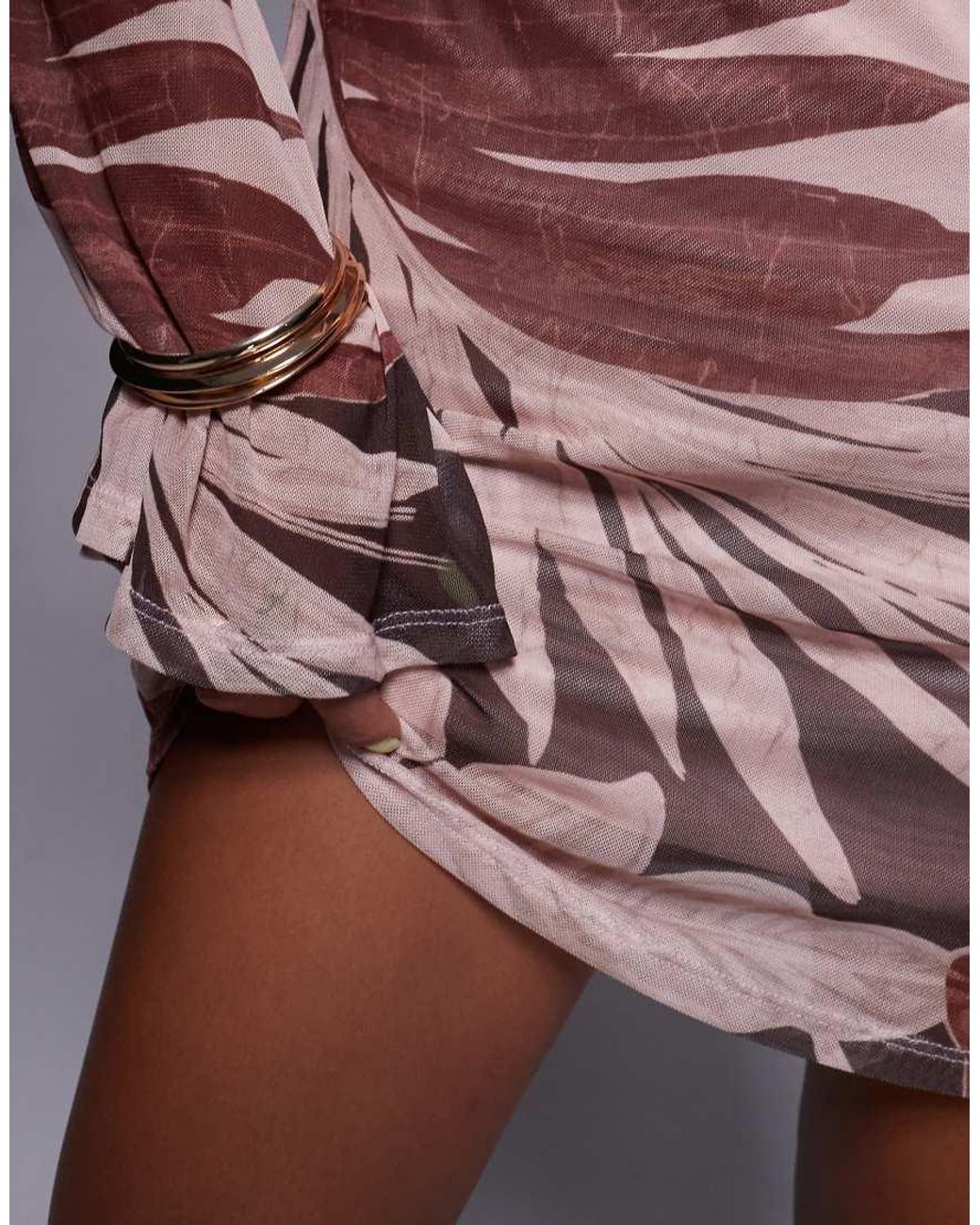ASOS Multicolor Mesh Angel Long Sleeve Mini Dress